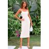 imagePRETTYGARDEN Womens Sexy Midi Bodycon Dress 2025 Summer Spaghetti Strap Sleeveless Knit Party Tight Fitted DressesWhite