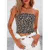 imagePRETTYGARDEN Strapless Tube Tops for Women 2025 Summer Mesh Floral Y2K Bandeau Cute Crop Top Trendy Going Out OutfitsBrown Leopard