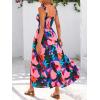 imagePRETTYGARDEN Womens Summer Dresses Floral Sleeveless Smocked Maxi Dress Boho Spaghetti Strap A Line Flowy Beach Long SundressFloral Black