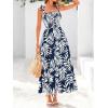 imagePRETTYGARDEN Womens Summer Dresses Floral Sleeveless Smocked Maxi Dress Boho Spaghetti Strap A Line Flowy Beach Long SundressFloral Navy