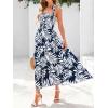 imagePRETTYGARDEN Womens Summer Dresses Floral Sleeveless Smocked Maxi Dress Boho Spaghetti Strap A Line Flowy Beach Long SundressFloral Navy