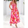 imagePRETTYGARDEN Womens Summer Dresses Floral Sleeveless Smocked Maxi Dress Boho Spaghetti Strap A Line Flowy Beach Long SundressFloral White Rose Red