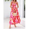 imagePRETTYGARDEN Womens Summer Dresses Floral Sleeveless Smocked Maxi Dress Boho Spaghetti Strap A Line Flowy Beach Long SundressFloral White Rose Red