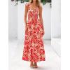 imagePRETTYGARDEN Womens Summer Dresses Floral Sleeveless Smocked Maxi Dress Boho Spaghetti Strap A Line Flowy Beach Long SundressRed Floral