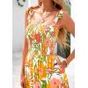 imagePRETTYGARDEN Womens Summer Dresses Floral Sleeveless Smocked Maxi Dress Boho Spaghetti Strap A Line Flowy Beach Long SundressWhite Yellow Flower