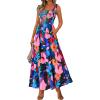 imagePRETTYGARDEN Womens Summer Dresses Floral Sleeveless Smocked Maxi Dress Boho Spaghetti Strap A Line Flowy Beach Long SundressFloral Black