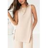 imagePRETTYGARDEN Womens 2 Piece Lounge Set 2025 Summer Casual Loose Tank Top Wide Leg Pants Matching Travel Outfits TracksuitBeige