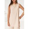 imagePRETTYGARDEN Womens 2 Piece Lounge Set 2025 Summer Casual Loose Tank Top Wide Leg Pants Matching Travel Outfits TracksuitBeige