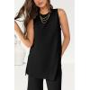 imagePRETTYGARDEN Womens 2 Piece Lounge Set 2025 Summer Casual Loose Tank Top Wide Leg Pants Matching Travel Outfits TracksuitBlack