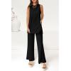 imagePRETTYGARDEN Womens 2 Piece Lounge Set 2025 Summer Casual Loose Tank Top Wide Leg Pants Matching Travel Outfits TracksuitBlack