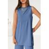 imagePRETTYGARDEN Womens 2 Piece Lounge Set 2025 Summer Casual Loose Tank Top Wide Leg Pants Matching Travel Outfits TracksuitBlue