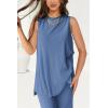 imagePRETTYGARDEN Womens 2 Piece Lounge Set 2025 Summer Casual Loose Tank Top Wide Leg Pants Matching Travel Outfits TracksuitBlue