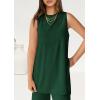 imagePRETTYGARDEN Womens 2 Piece Lounge Set 2025 Summer Casual Loose Tank Top Wide Leg Pants Matching Travel Outfits TracksuitDark Green