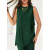 imagePRETTYGARDEN Womens 2 Piece Lounge Set 2025 Summer Casual Loose Tank Top Wide Leg Pants Matching Travel Outfits TracksuitDark Green