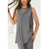 imagePRETTYGARDEN Womens 2 Piece Lounge Set 2025 Summer Casual Loose Tank Top Wide Leg Pants Matching Travel Outfits TracksuitDark Grey