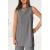 imagePRETTYGARDEN Womens 2 Piece Lounge Set 2025 Summer Casual Loose Tank Top Wide Leg Pants Matching Travel Outfits TracksuitDark Grey