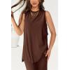 imagePRETTYGARDEN Womens 2 Piece Lounge Set 2025 Summer Casual Loose Tank Top Wide Leg Pants Matching Travel Outfits TracksuitLight Coffee