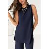 imagePRETTYGARDEN Womens 2 Piece Lounge Set 2025 Summer Casual Loose Tank Top Wide Leg Pants Matching Travel Outfits TracksuitNavy