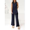 imagePRETTYGARDEN Womens 2 Piece Lounge Set 2025 Summer Casual Loose Tank Top Wide Leg Pants Matching Travel Outfits TracksuitNavy