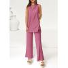 imagePRETTYGARDEN Womens 2 Piece Lounge Set 2025 Summer Casual Loose Tank Top Wide Leg Pants Matching Travel Outfits TracksuitPink