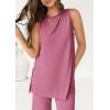 imagePRETTYGARDEN Womens 2 Piece Lounge Set 2025 Summer Casual Loose Tank Top Wide Leg Pants Matching Travel Outfits TracksuitPink