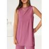 imagePRETTYGARDEN Womens 2 Piece Lounge Set 2025 Summer Casual Loose Tank Top Wide Leg Pants Matching Travel Outfits TracksuitPink