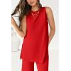 imagePRETTYGARDEN Womens 2 Piece Lounge Set 2025 Summer Casual Loose Tank Top Wide Leg Pants Matching Travel Outfits TracksuitRed
