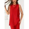 imagePRETTYGARDEN Womens 2 Piece Lounge Set 2025 Summer Casual Loose Tank Top Wide Leg Pants Matching Travel Outfits TracksuitRed