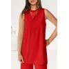imagePRETTYGARDEN Womens 2 Piece Lounge Set 2025 Summer Casual Loose Tank Top Wide Leg Pants Matching Travel Outfits TracksuitRed