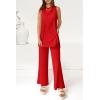 imagePRETTYGARDEN Womens 2 Piece Lounge Set 2025 Summer Casual Loose Tank Top Wide Leg Pants Matching Travel Outfits TracksuitRed