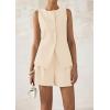 imagePRETTYGARDEN Womens 2 Piece Sets 2025 Summer Trendy Button Down Suit Vest Tops High Waisted Shorts Business Casual OutfitsBeige
