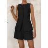 imagePRETTYGARDEN Womens 2 Piece Sets 2025 Summer Trendy Button Down Suit Vest Tops High Waisted Shorts Business Casual OutfitsBlack