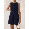 imagePRETTYGARDEN Womens 2 Piece Sets 2025 Summer Trendy Button Down Suit Vest Tops High Waisted Shorts Business Casual OutfitsNavy