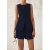 imagePRETTYGARDEN Womens 2 Piece Sets 2025 Summer Trendy Button Down Suit Vest Tops High Waisted Shorts Business Casual OutfitsNavy