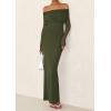 imagePRETTYGARDEN Womens Off The Shoulder Bodycon Maxi Dress Long Sleeve Mesh Elegant Party Formal Wedding Guest DressesArmy Green