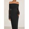 imagePRETTYGARDEN Womens Off The Shoulder Bodycon Maxi Dress Long Sleeve Mesh Elegant Party Formal Wedding Guest DressesBlack