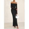 imagePRETTYGARDEN Womens Off The Shoulder Bodycon Maxi Dress Long Sleeve Mesh Elegant Party Formal Wedding Guest DressesBlack