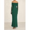 imagePRETTYGARDEN Womens Off The Shoulder Bodycon Maxi Dress Long Sleeve Mesh Elegant Party Formal Wedding Guest DressesGreen