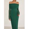 imagePRETTYGARDEN Womens Off The Shoulder Bodycon Maxi Dress Long Sleeve Mesh Elegant Party Formal Wedding Guest DressesGreen