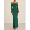 imagePRETTYGARDEN Womens Off The Shoulder Bodycon Maxi Dress Long Sleeve Mesh Elegant Party Formal Wedding Guest DressesGreen