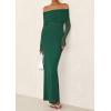 imagePRETTYGARDEN Womens Off The Shoulder Bodycon Maxi Dress Long Sleeve Mesh Elegant Party Formal Wedding Guest DressesGreen
