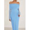 imagePRETTYGARDEN Womens Off The Shoulder Bodycon Maxi Dress Long Sleeve Mesh Elegant Party Formal Wedding Guest DressesLight Blue