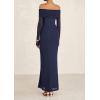 imagePRETTYGARDEN Womens Off The Shoulder Bodycon Maxi Dress Long Sleeve Mesh Elegant Party Formal Wedding Guest DressesNavy