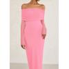 imagePRETTYGARDEN Womens Off The Shoulder Bodycon Maxi Dress Long Sleeve Mesh Elegant Party Formal Wedding Guest DressesPink