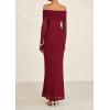 imagePRETTYGARDEN Womens Off The Shoulder Bodycon Maxi Dress Long Sleeve Mesh Elegant Party Formal Wedding Guest DressesWine Red