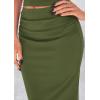 imagePRETTYGARDEN Womens Two Piece Skirt Set Cap Sleeve Cropped Tops Ruched Maxi Long Skirts Vacation Summer OutfitsArmy Green