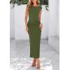 imagePRETTYGARDEN Womens Two Piece Skirt Set Cap Sleeve Cropped Tops Ruched Maxi Long Skirts Vacation Summer OutfitsArmy Green