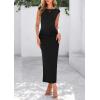 imagePRETTYGARDEN Womens Two Piece Skirt Set Cap Sleeve Cropped Tops Ruched Maxi Long Skirts Vacation Summer OutfitsBlack