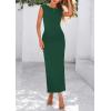 imagePRETTYGARDEN Womens Two Piece Skirt Set Cap Sleeve Cropped Tops Ruched Maxi Long Skirts Vacation Summer OutfitsDark Green