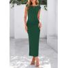imagePRETTYGARDEN Womens Two Piece Skirt Set Cap Sleeve Cropped Tops Ruched Maxi Long Skirts Vacation Summer OutfitsDark Green